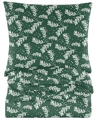 Cotton Market Weihnachtsbettwäsche Set 3 Teilig Bettbezug 155 x 220 cm 2 Kissenbezüge 70 x 80 cm Mistel-Motiv Winterbettwäsche für Doppelbett Garnitur Advent Weihnachten