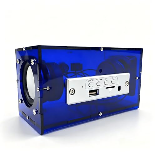 Hapivida DIY Bluetooth Speaker Kit, 3W Electronic Sound Amplifier Portable Stereo Dual Speaker MP3 Music Audio Box with Remote Control DIY Module Kit for Adults(Blue)