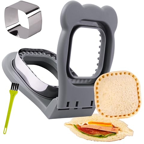 Uncrustable Sandwich Maker Sealer Cutter, Square Shape, Grey
