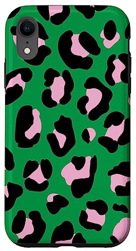 Green and Pink Leopard Print Case for iPhone XR