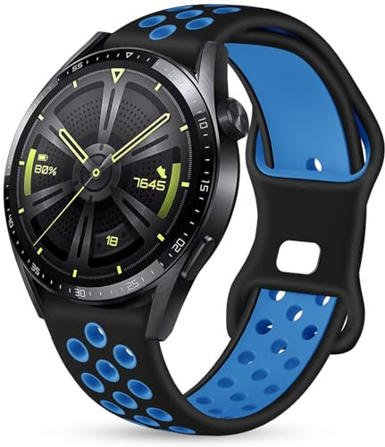 Cinturino per Huawei Watch GT 4 46mm, 22mm Cinturino in Silicone Morbido e Traspirante per Huawei Watch GT 2 46mm, GT 3 46mm, GT 3 Pro 46mm, GT 2 Pro, GT 2e, GT Fashion/Sport/Active/Elegant/Classic