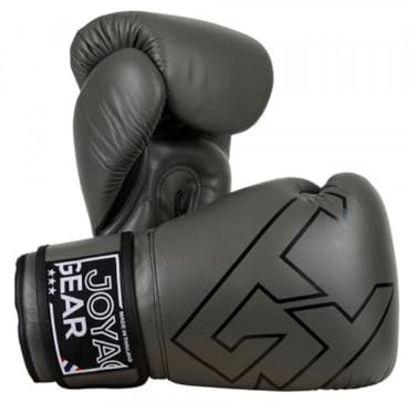 JOYA Premium Kickbox Handschuhe - Grau 14 oz - Handgefertigt in Thailand aus echtem Leder - Kampfsport Sparring Handschuhe - Muay Thai Kickboxen - Boxhandschuhe - Punchinghandschuhe Joya Fight Gear