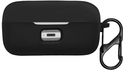 kwmobile Silicone Cover Compatible with Sennheiser MOMENTUM True Wireless 3 / true Wireless 4 - Case Cover Stick-On Skin with Clip - Black