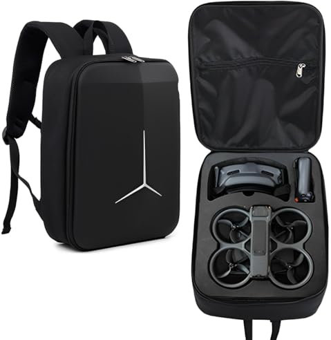 BeisDirect Reise-Tragetasche für DJI Avata 2 Drohnenrucksack, wasserdicht, stoßfest, Rucksack, Aufbewahrungstasche, kompatibel mit DJI Goggles 3, RC Motion 3 und Zubehör, 36 x 26,5 x 11,5 cm, Schwarz