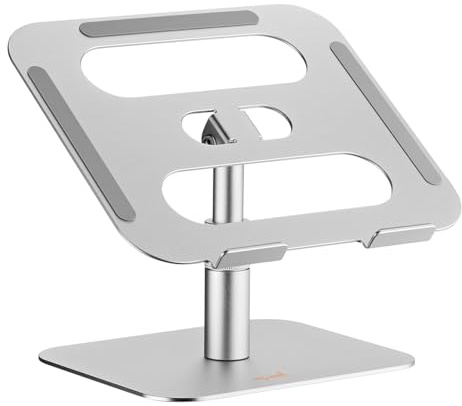 my wall höhenverstellbarer Laptop&Tablet Ständer - HT47L, Laptops Ständer, edles Aluminium, 360° Drehbar, Notebook Ständer, Höhenverstellbar, rutschfest, Tablet Ständer