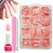 MrCuvaryas 240 Stück French Press On Nails Short Almond, Full Cover Nageltips Kurz für Gelnägel, Fingernägel Fake Nails mit Kleber Acryl Nagel Tips Nägel Zum Aufkleben (White Teardrop, 240pc)
