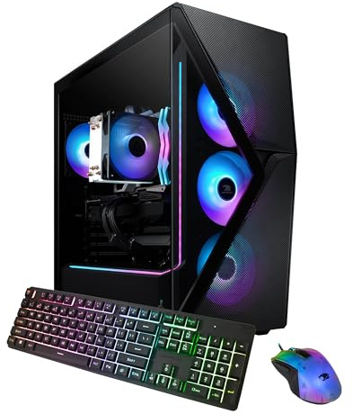 iBUYPOWER Slate MESH Gaming PC Desktop Computer Intel Core i7 14700F CPU, NVIDIA GeForce RTX 4060 8GB GPU, 32GB DDR5 RGB 5200MHz RAM, 1TB SSD, Windows 11 Home, Gamer Tastiera e Mouse -SMI7N4601