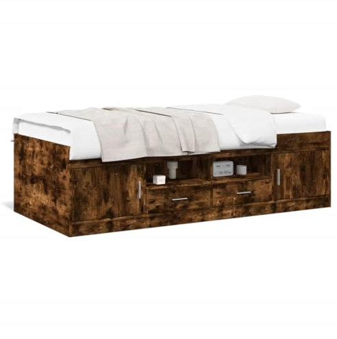 CIADAZ 3280262 Liegestuhl mit Schubladen, Holztechnik, rauchige Eiche, 75 x 190 cm, Gartenliege, Gartenliege, Outdoor, Strandliege