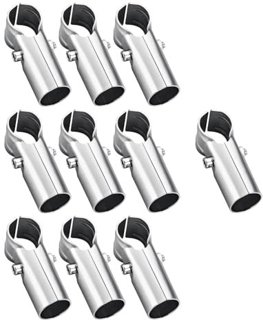 Colcolo 10 pièces Connecteur de Tube en acier inoxydable, raccords droits en acier inoxydable, raccord de tuyau Joint de Serrage, Tube 25mm de diamètre, robuste conteneurs de serre, Deux connecteurs