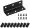 11 Pcs Angle Brackets for Wood, Corner Brackets, Heavy Duty Black Metal L Brackets for Raised Garden Bed, Fixing Repairing Jointing Furniture Shelves Connector Brackets, 80x20x20mm, with Screws