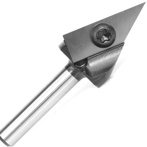 Vástago de 1/4 pulgadas de carburo con ranura en V de 45 grados para madera, fresadora CNC para carpintería, grabado, tallado
