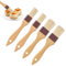 4 Pcs Pastry Brushes, Pastry Brush with Beech Wooden Handle, Cooking Brush for Oil Egg Spread Marinade Sauce, Pastry Brush Oil Brush for Cooking, Grilling, Baking, and Glazing