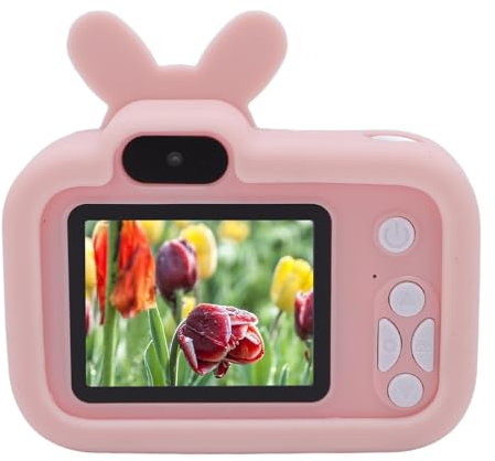 Digitalkamera, 2,0 Zoll 1080P Anti Blaulicht Bildschirm Vlog Videokamera, Kompakte Kleine Kamera Zum Aufnehmen von Fotos und Musikspielen (PINK)