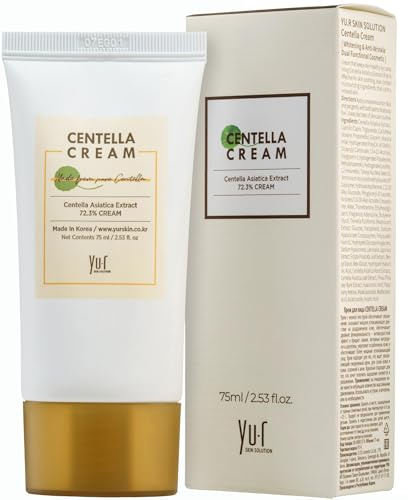 Yu.r Centella Asiatica Gesichtscreme – Beruhigende K-Beauty Feuchtigkeitspflege mit 7-fach Tigergras-Komplex, Hyaluronsäure & Beta-Glucan – Für empfindliche, unreine & feuchtigkeitsarme Haut – 75 ml