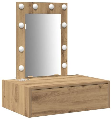 vidaXL Dressing Table Brown 60 x 40 x 70 cm Engineered wood, Bedroom Storage Solutions, Modern Dressing Table, Durable Vanity with Mirror, Home Decor, Personal Grooming Space, Style Statement