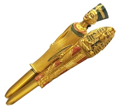 Angoily 2 Stück kugelschreiber rot blau schwarze Stifte Luxus -Kugelschreiber Pharaoh ballpoint pen Egypt figurine collection Ägypten Mann Stift studentische Auszeichnungen Plastik