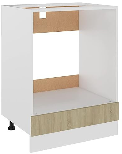HETFTJN Barschrank Küchenunterschrank Küchenschränke Vorratsschrank - Herdumbauschrank Sonoma-Eiche 60x46x81,5 cm Holzwerkstoff für Küche Esszimmer Wohnzimmer Badezimmer