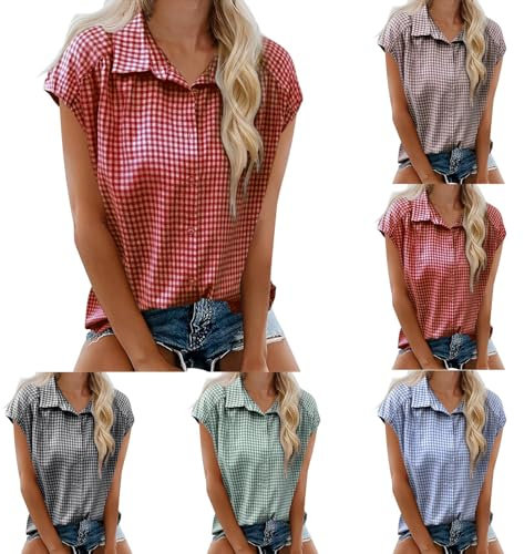 Chemisier Carreaux Femme Chemise Bucheron Western Décontractée Classique Retro Ecossaise Coton Flanelle Blouse Gilet T Shirt Casual Vintage