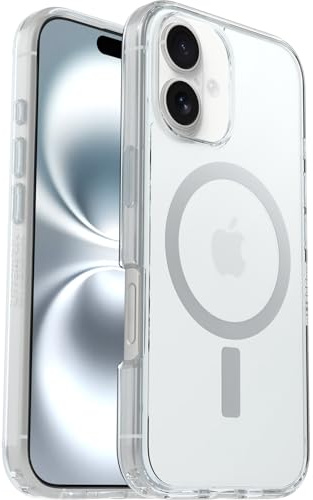OtterBox Symmetry Clear MagSafe Case for iPhone 16, Clear | Shockproof, Drop-Proof, Protective Thin Case, 3x Tested to Military Standard, No Retail Packaging