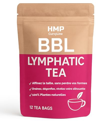 BBL Lymphatic Tea – Thé Drainant Ventre Plat & Taille Fine – Infusion Detox Femme | Draine, Détoxifie, Réduit la Rétention d’Eau | 100% Plantes Naturelles – 12 Sachets