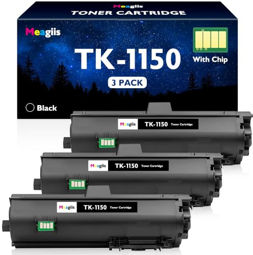 Meagiis TK1150 Toner Kompatibel mit Kyocera TK-1150 (Mit Chip, 3 Schwarz) | Kompatibel mit Kyocera Ecosys M2135dn, P2235dn, P2235dw, M2635dw, M2635dn, M2735dw, M2135, M2135dn, P2235, P2235dn, P2235dw