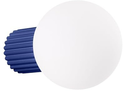 Licht-Erlebnisse Moderne Bad Wandleuchte IP44 Marineblau G9 Aluminium Glas Kugel blendarm H:12 cm Küche Spiegelleuchte Wandlampe Feuchtraum Badezimmerlampe Wand