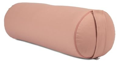 Bodhi Yoga Bolster ECO | Yogarolle mit Bio-Dinkel oder Kapok-Füllung | Waschbarer Bezug aus 100 % Bio-Baumwolle | Yogakissen rund für Restoratives Yoga Übungen | Groß 65 x 20 cm