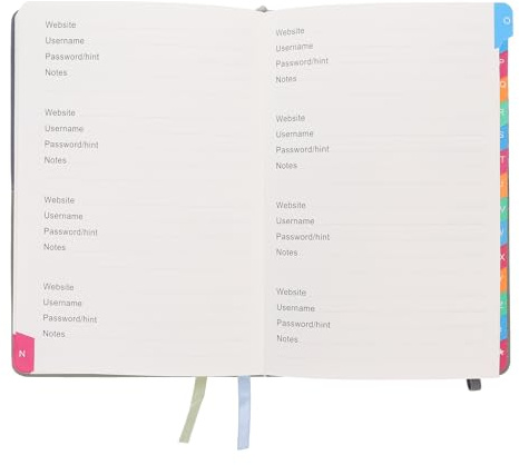 SEWOART Passwort Notizbuch A5 mit Alphabetischen Registerkarten Tragbares Passwortverwaltungs Notepad für Website Adressen Kompaktes Notizbuch zur Effizienten Organisation