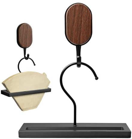 1Pcs Coffee Filter Holder Storage Container with Self-Adhesive Hook, for Filter Papers Wider Than 3 cm, Space-Saving Kitchen Countertop Accessory, Coffee Filter Holder Stand Holds About 10 Sheets
