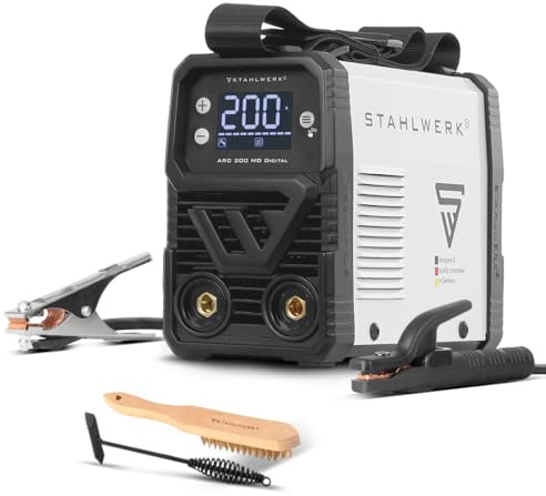 STAHLWERK Elektroden-Schweißgerät ARC 200 MD Digital bis 200 A, ARC-Force | ohne Gas flexibel einsetzbar, MMA (E-Hand) & Lift-TIG (DC), Hotstart, Anti-Stick, Smartkühlung & Überhitzungsschutz