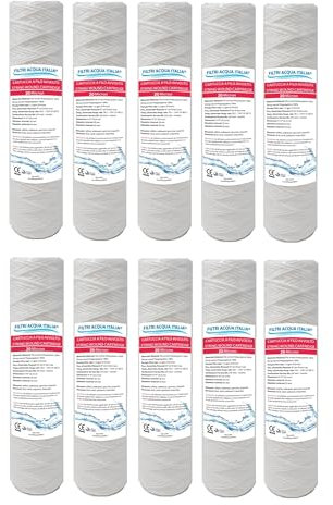 Set 10 CARTUCCIA FILO AVVOLTO 10 POLLICI 20 micron