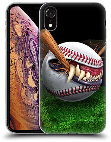 Head Case Designs Offizielle Tom Wood Baseball Monster Soft Gel Handyhülle Hülle kompatibel mit Apple iPhone XR