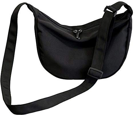 Josenidny Einfache Nylon UmhäNgetasche Damenmode One Shoulder Dumpling Bag Student UmhäNgetasche Schwarz