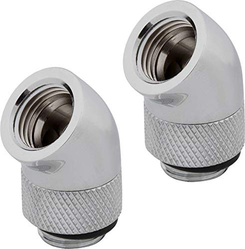 Corsair HYDRO X Series 45° Rotary Bits - Chrome (Pack of 2)