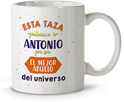LolaPix Taza abuelo. Regalos personalizados con nombre y texto. Tazas con frases originales. Universo Azul