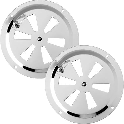 Csirnto Griglia Ventilazione Regolabile 2 Pezzi Rosetta di Ventilazione Rotonda In Acciaio Inox Griglia Aerazione Griglia Ventilazione Rotonda per Ventilazione per Bagno Cucina Garage