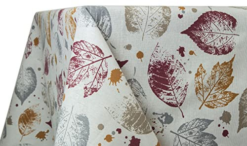 BIANCHERIAWEB Tischdecke für Küche und Wohnzimmer, Motiv Herbst Orange, hergestellt in Italien, Tischdecke aus 100% Baumwolle, 140 x 240 cm