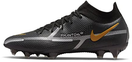 Nike Unisex Phantom Gt2 Dynamic Fit Elite Fg High top, Black MTLC Dark Grey Metallic Gold, 6 UK