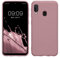 kwmobile Hülle kompatibel mit Samsung Galaxy A20e Hülle - weiches TPU Silikon Case - Cover geeignet für kabelloses Laden - Altrosa matt