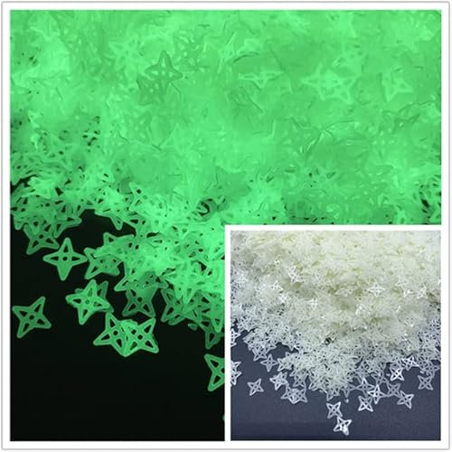 Lot de 1 000 perles lumineuses en forme de lune et d'étoiles pour loisirs créatifs, ongles, argile transparente, accessoires de bricolage, paillettes, scrapbooking, shakes artisanaux-07