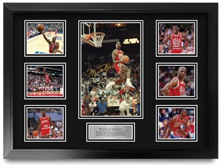 HWC Trading Michael Jordan Regali Stampati Autografo Firmato Presentazione Display Per Gli Appassionati Di Basket Memorabilia - A2 Incorniciato