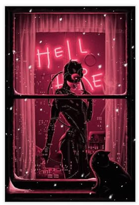 Catwoman Poster (10) Leinwand Poster Wandkunst Dekor Druck Bild Gemälde für Wohnzimmer Schlafzimmer Dekoration ungerahmt 20 x 30 cm