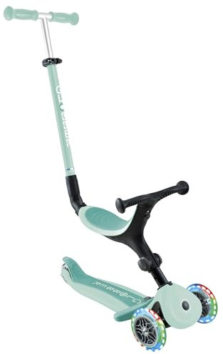 Globber - GO•UP Active Lights - Trottinette évolutive 3 Roues avec siège, pour Les Enfants de 15 Mois à 6 Ans - Vert Menthe