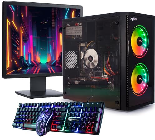 Veno Scorp Budget Gaming PC 19” Bundle Intel Core i5-16GB RAM - 500GB HDD – GT 710 2GB NOVA ARGB Gaming Case - WINDOWS 11(Renewed)