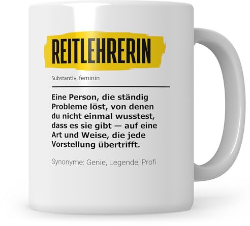 Sweetify Reitlehrerin Tasse, Reiterin Geschenkidee, Reiterin Geschenk, Pferd Kaffeetasse Reitschule