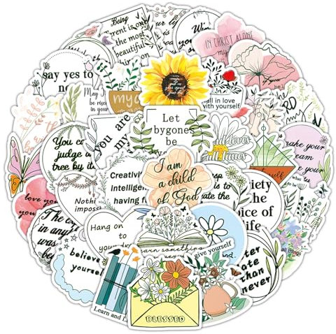 110 PCS Motivational Bible Stickers - Waterproof Vinyl Stickers with Inspirational Words, Reusable for Scrapbooking, Journaling, Laptop