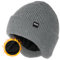 Wmcaps Bonnet d'hiver pour homme avec cache-oreilles, bonnet unisexe en tricot épais et chaud avec cache-oreilles, chapeau en laine doublé en polaire pour activités de plein air, gris clair, Taille