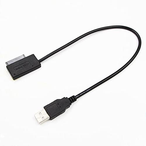 Gbloodst Adaptador USB de 35 Cm PC 6P+7P CD DVD ROM SATA una USB 2.0 Convertidor Slimline Sata Cable de Unidad de 13 para PC Laptop Notebook