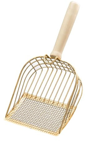Pala de arena para gatos con pala profunda, color dorado