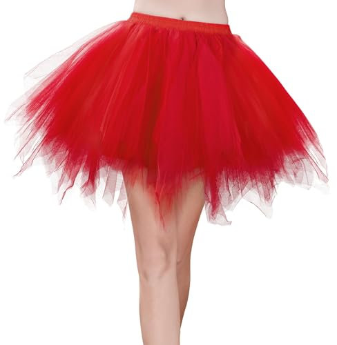 Century Star Damen Tüllrock - 50er Jahre Retro Charme, Ballett Unterrock Tanzrock Rockabilly Petticoat, Tütü Rock für Karneval, Halloween & Gelegenheitsabendkleid